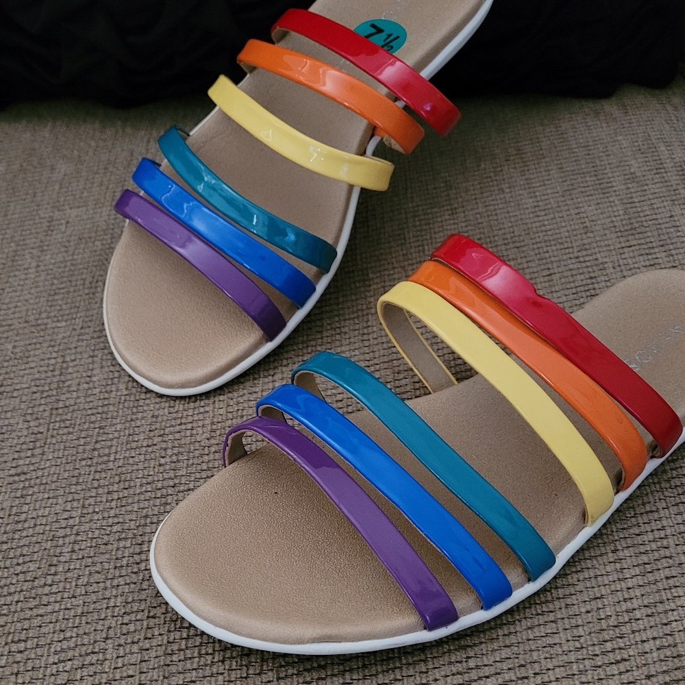 AEROSOLES WINDSOR MULTI STRAP RAINBOW SANDALS